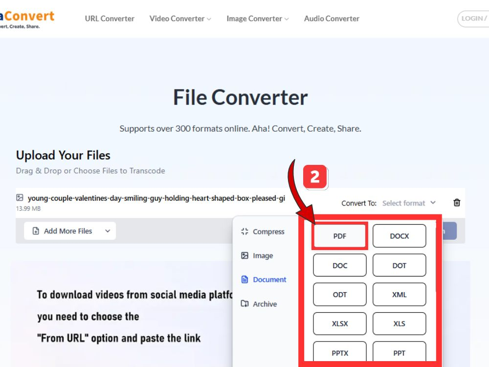select PDF as the output format