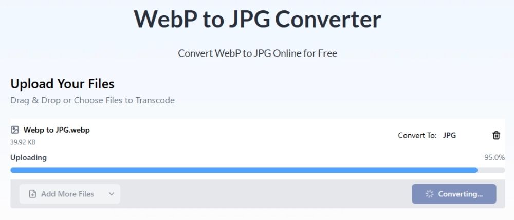 การอัปโหลดและการแปลงไฟล์ WebP