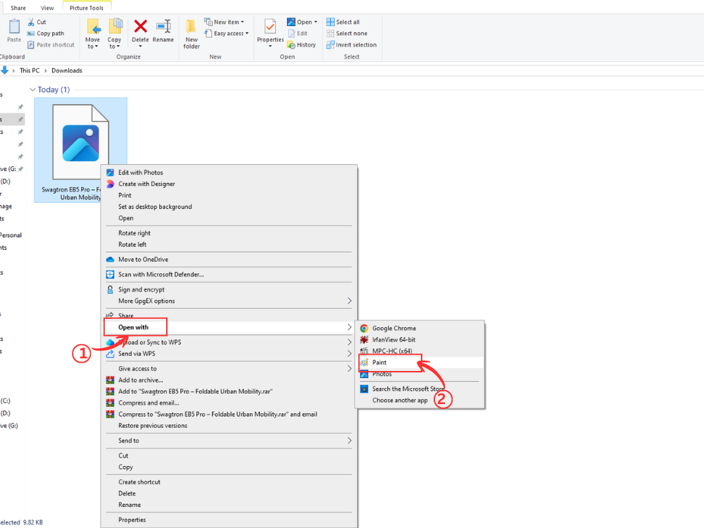 在 Windows 系统中使用 Microsoft Paint 打开 AVIF 图像