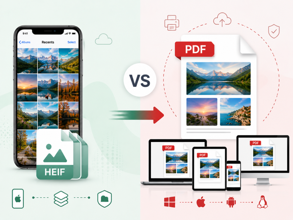HEIF vs PDF comparison