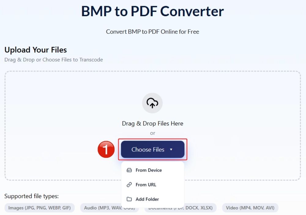 Carica il file BMP per la conversione