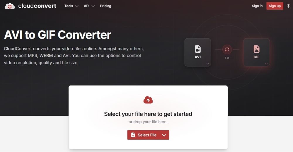 CloudConvert AVI to GIF Converter