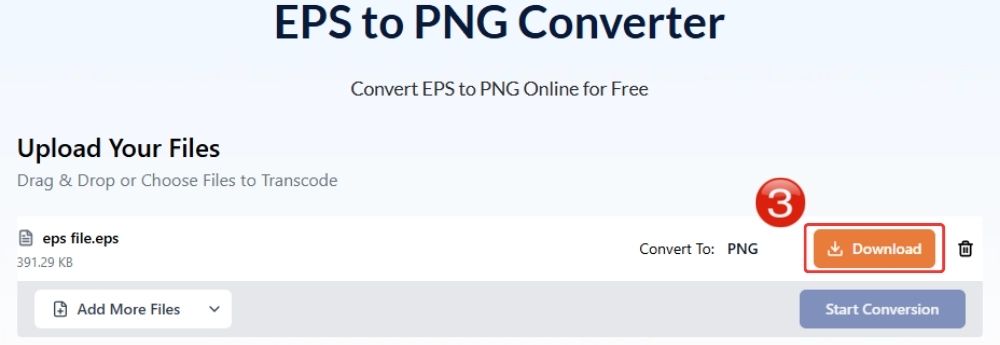 Download converted PNG file