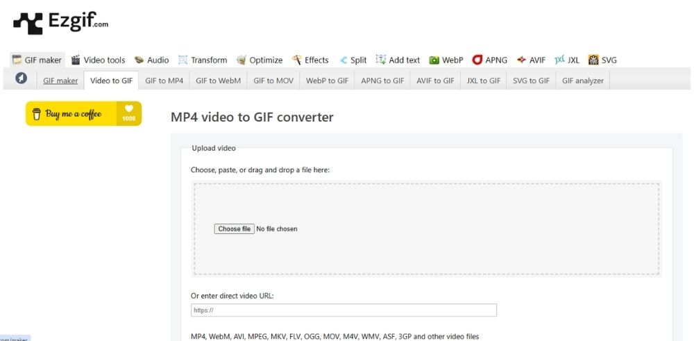 EZGIF AVI to GIF Converter