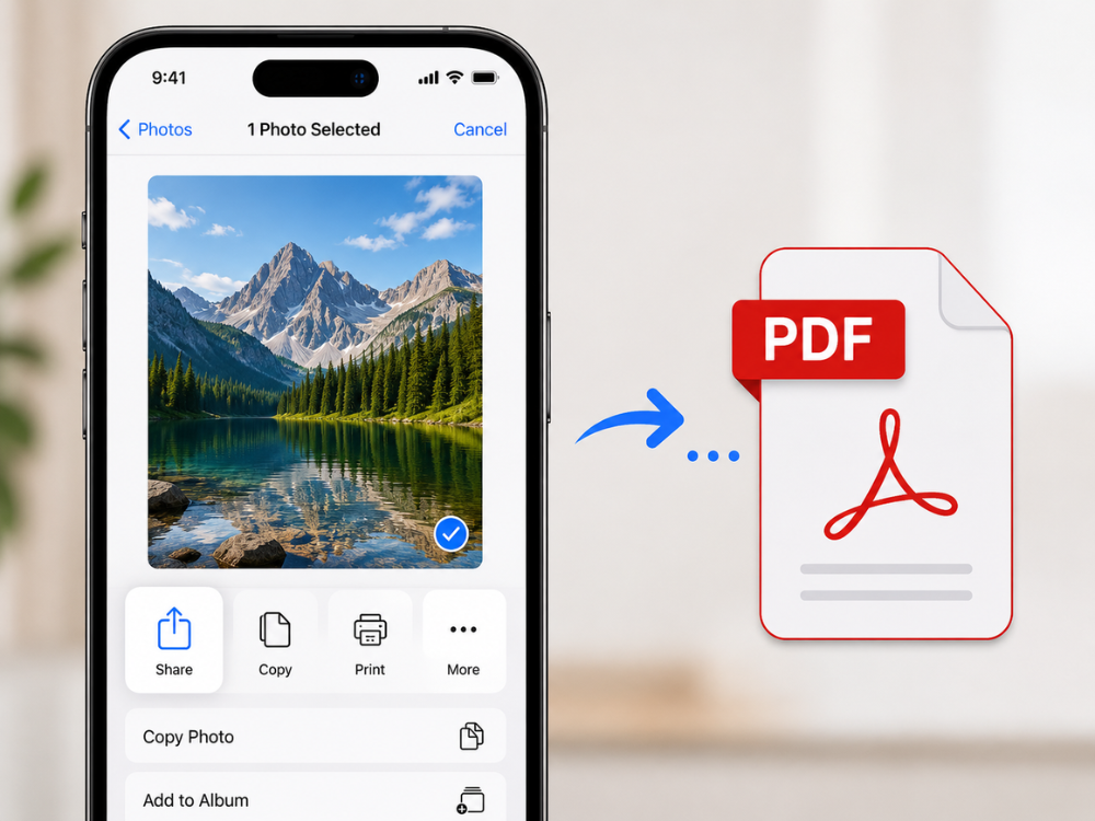 How to convert picture to PDF on iPhone using built-in tools and online converters
