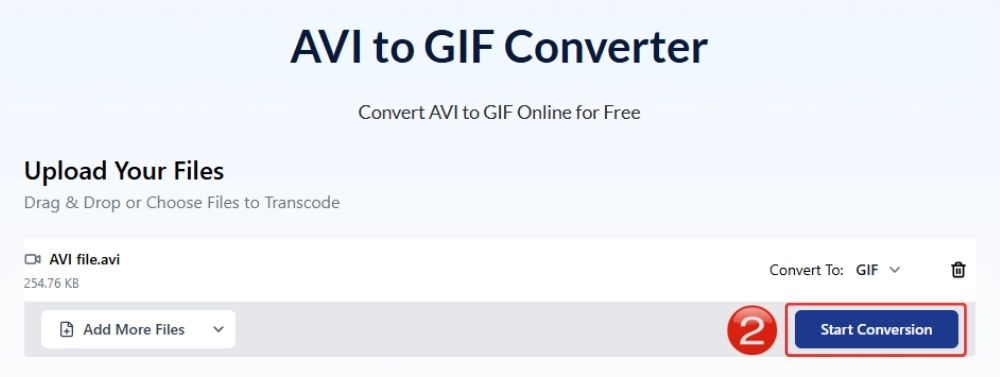 Start AVI to GIF conversion