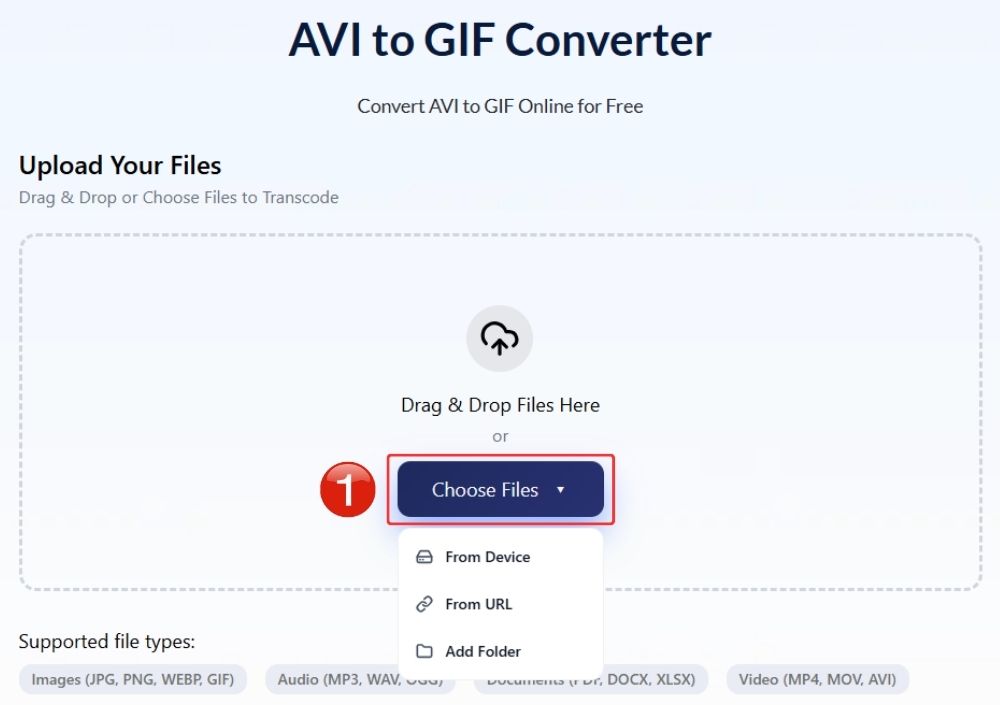 Upload AVI video file