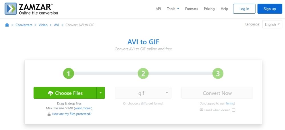 Zamzar AVI to GIF Converter