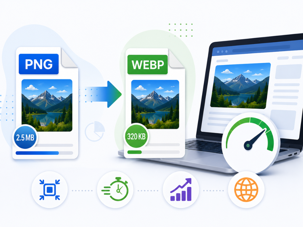 Convert PNG to WebP — free online converter for faster web performance