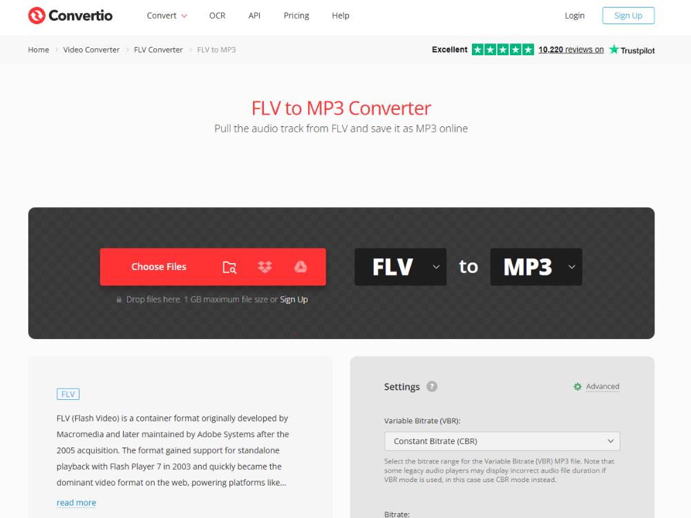 Convertio FLV to MP3 Converter