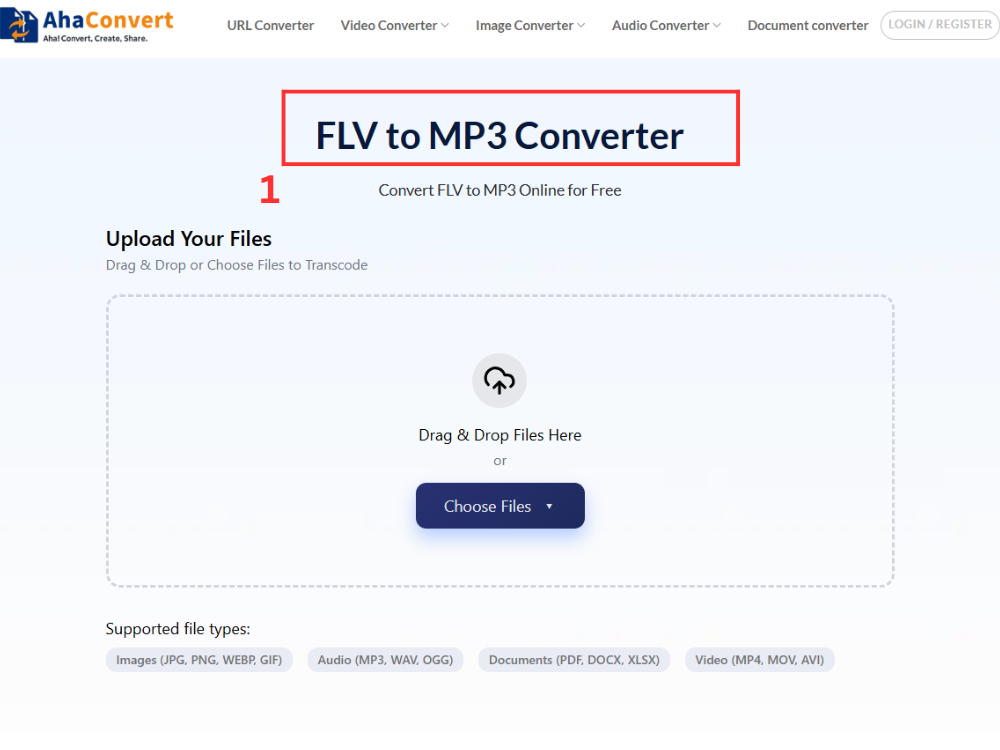 open AhaConvert FLV to MP3 Converter