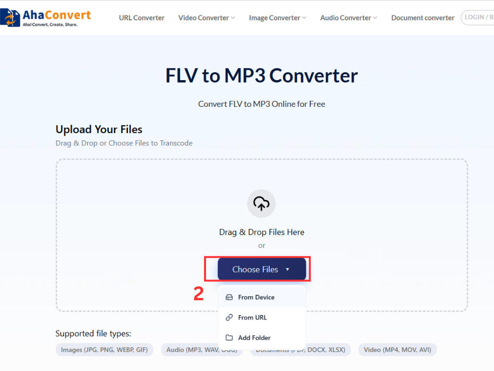 upload the FLV files