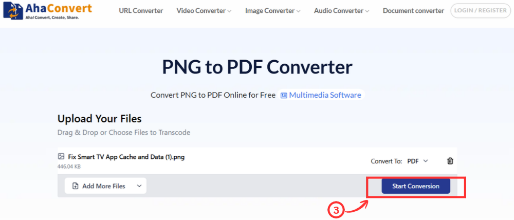 start png to pdf conversion