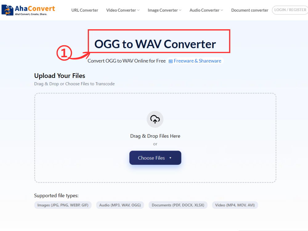 open ahaconvert ogg to wav converter browser